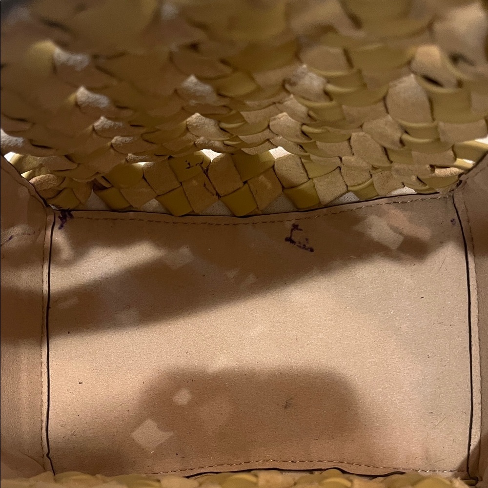 Tory Burch Yellow and Tan Woven Shoulder Bag - Picture 5 of 6